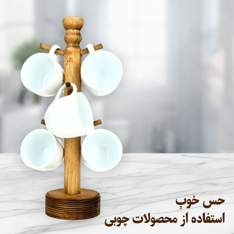 استند لیوان مدل چوبی کد JL02
