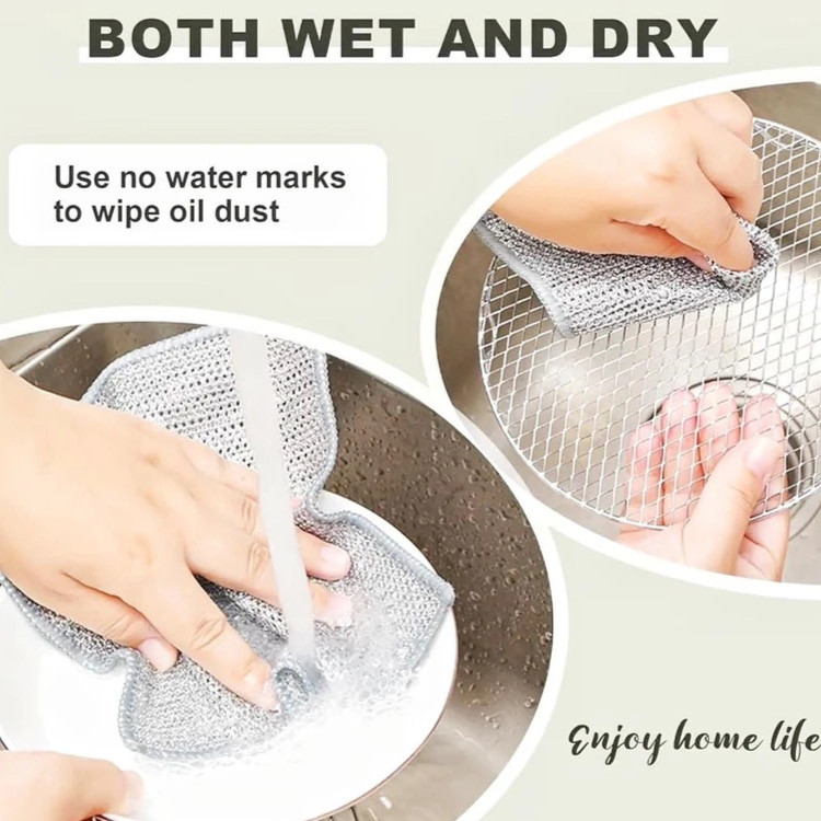 اسکاچ و سیم ظرفشویی روزینکس مدل ضدخش ٢ لایه بسته ۵ عددی