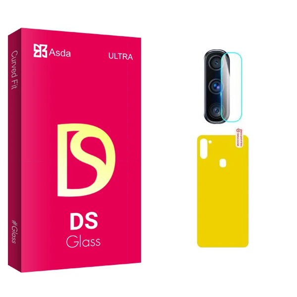 محافظ پشت گوشی آسدا مدل DS Glass مناسب برای گوشی موبایل سامسونگ Galaxy M11  به همراه محافظ لنز دوربین