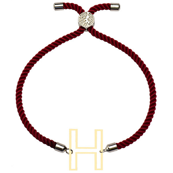 دستبند طلا 18 عیار زنانه الن نار مدل حرف H 1696