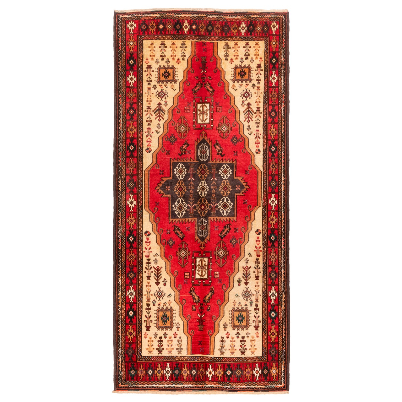 فرش قدیمی دستباف کناره طول سه متر سی پرشیا کد 188005