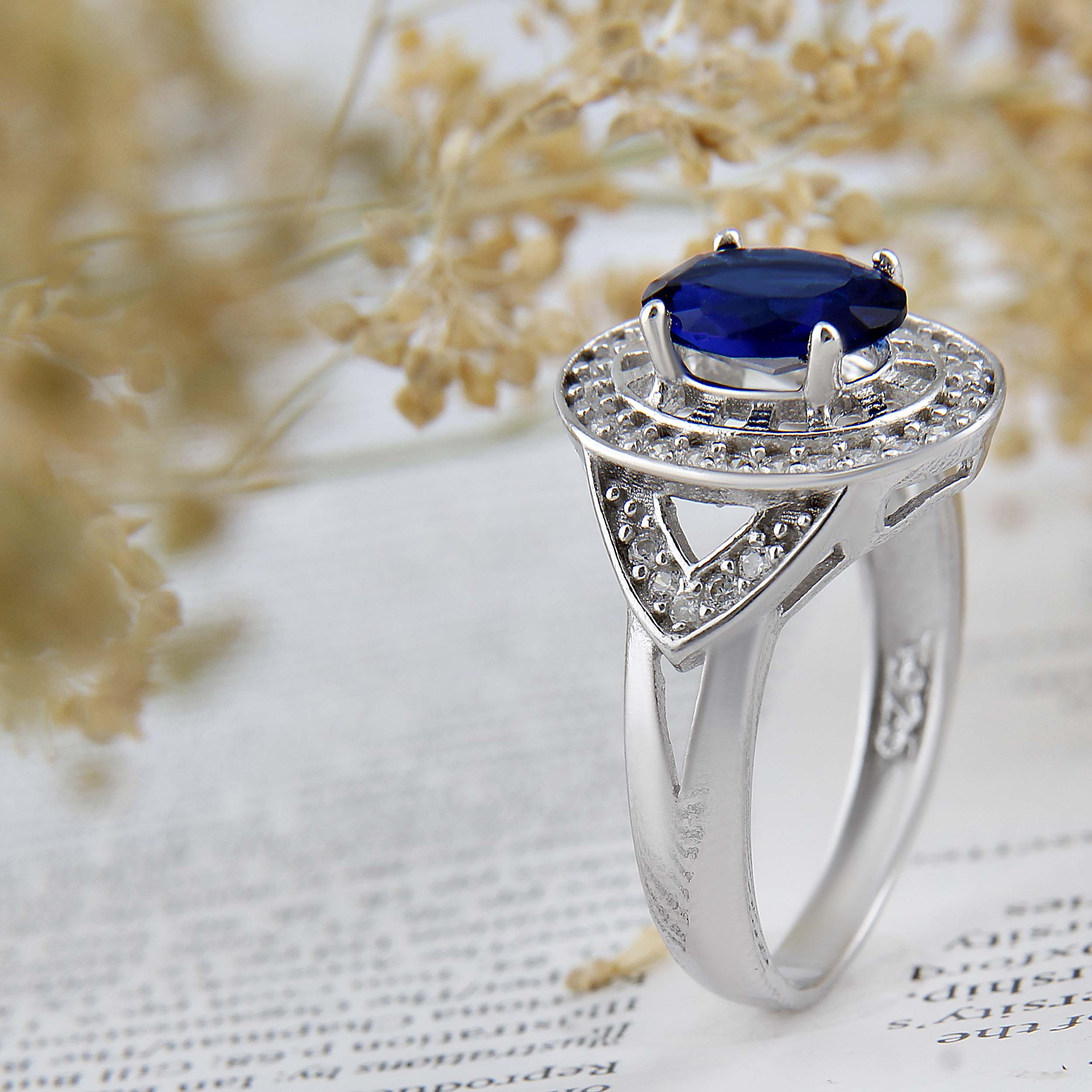 انگشتر نقره زنانه بازرگانی میلادی مدل سنگ کوارتز نگین برلیان بدون ریزش آبکاری رادیوم کد AWR_1576