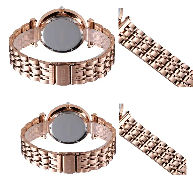 ست ساعت مچی عقربه ای زنانه و مردانه اسکمی مدل 9198 کد 05