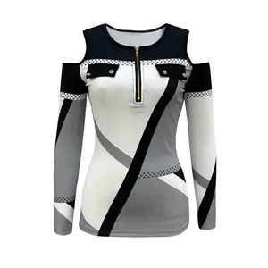 بلوز آستین بلند یقه گرد زنانه شین مدل اسپرت