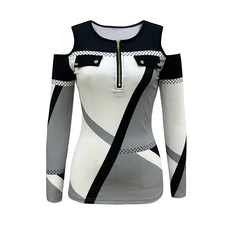 بلوز آستین بلند یقه گرد زنانه شین مدل اسپرت