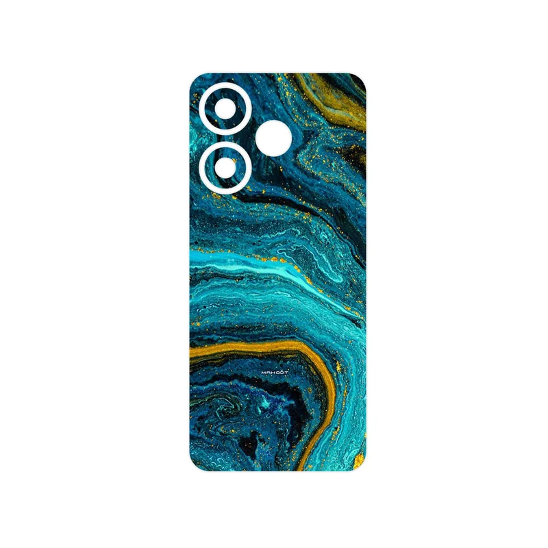 برچسب پوششی ماهوت مدل Turquoise marblewith golden streaks مناسب برای گوشی موبایل شیائومی Redmi 13
