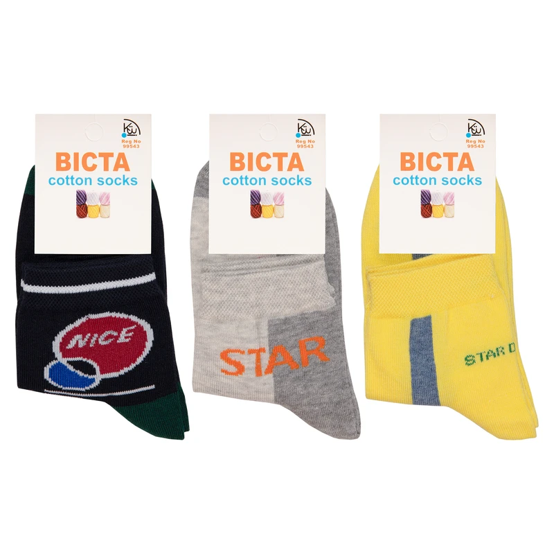 جوراب ساق کوتاه بچگانه بیکتا مدل BC14-5 مجموعه 3 عددی