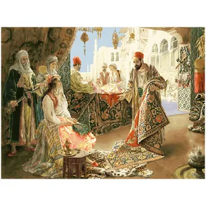 نخ و نقشه تابلوفرش طرح بازارچه فرش کد 1731