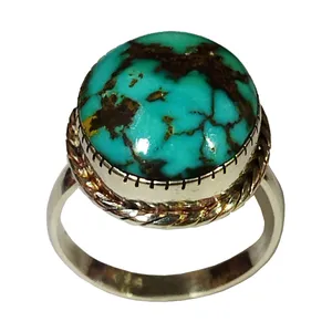 انگشتر نقره زنانه مدل فیروزه نیشابور دستساز