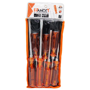 پیچ گوشتی ضربه خور تانوس مدل SMT-GO THROUGH SCREWDDRIVER SET-7PCS بسته 7 عددی