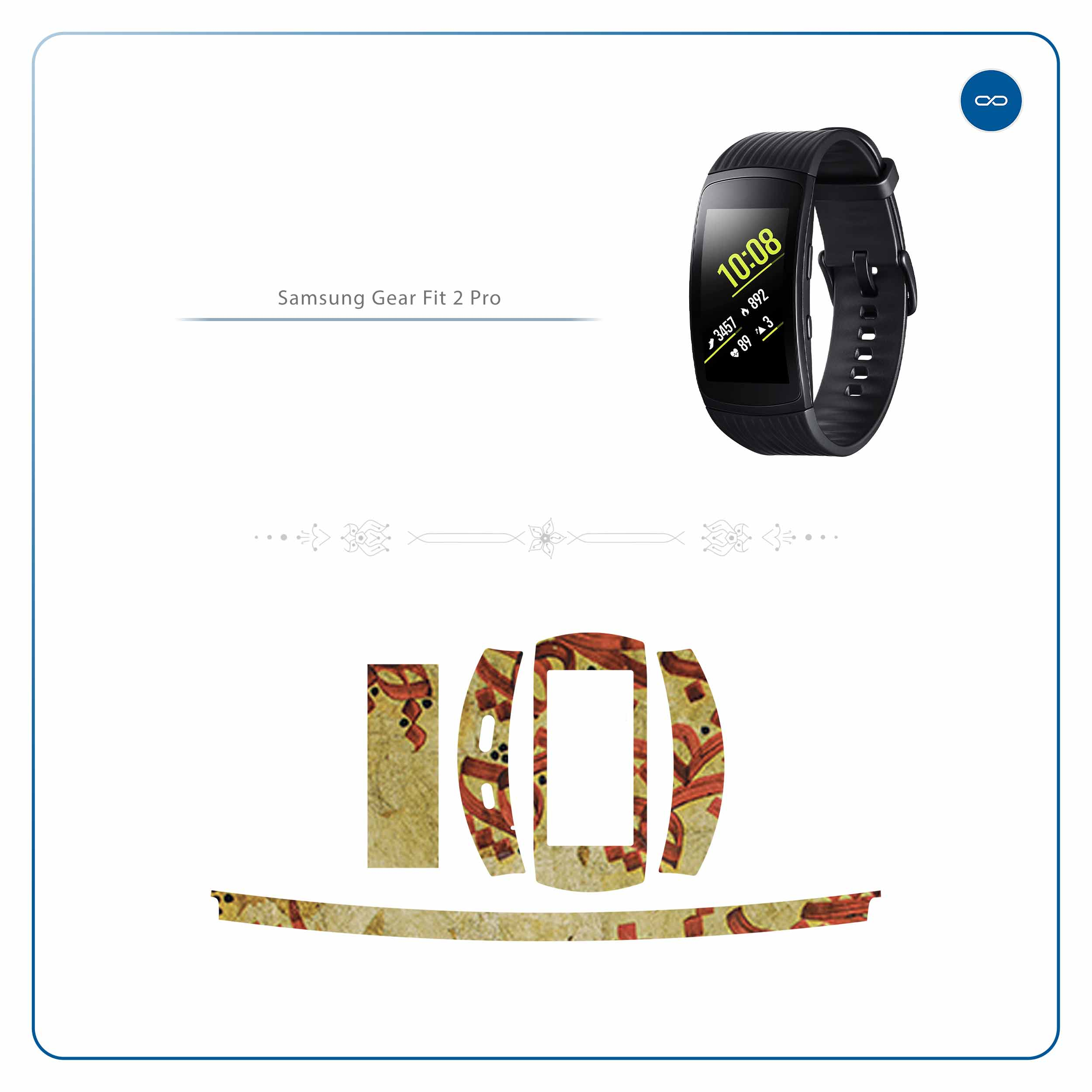 برچسب ماهوت طرح Nastaliq-5 مناسب برای ساعت هوشمند سامسونگ Galaxy Gear Fit 2 Pro