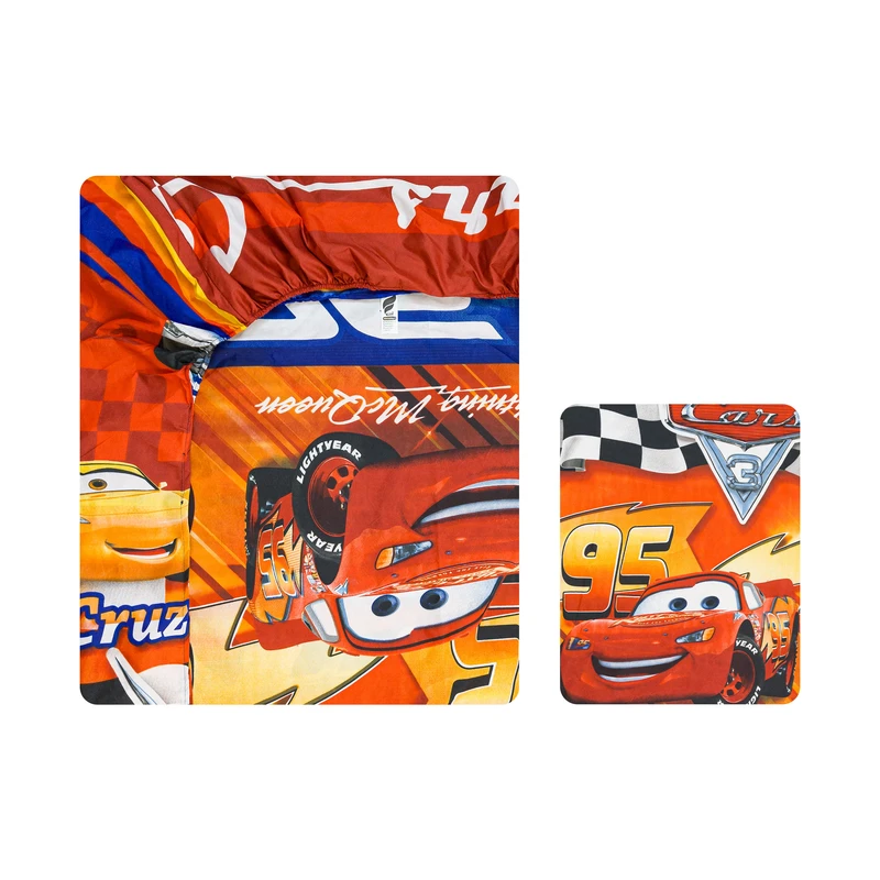 سرویس ملحفه 1 نفر 2 تکه آدنو مدل Cars کد MC19