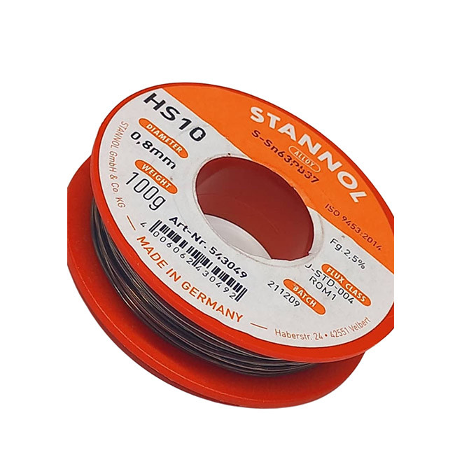 سیم لحیم استانول مدل 0.8mm-SN63PB37 وزن 100 گرم