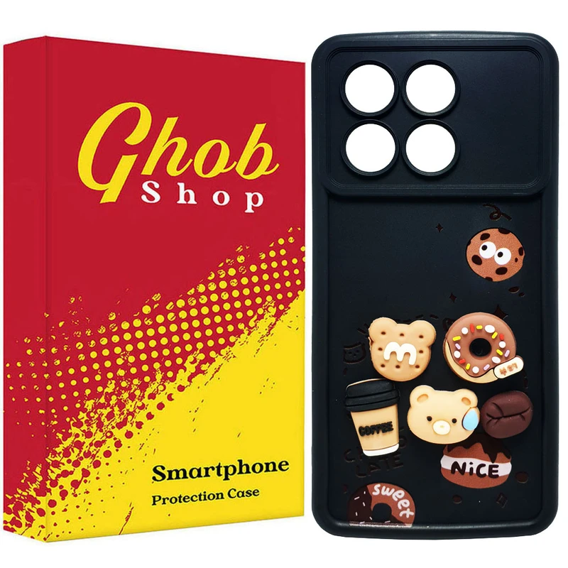 کاور قاب شاپ مدل سولید خرسی طرح nice مناسب برای گوشی موبایل شیائومی Poco X6 Pro / K70E