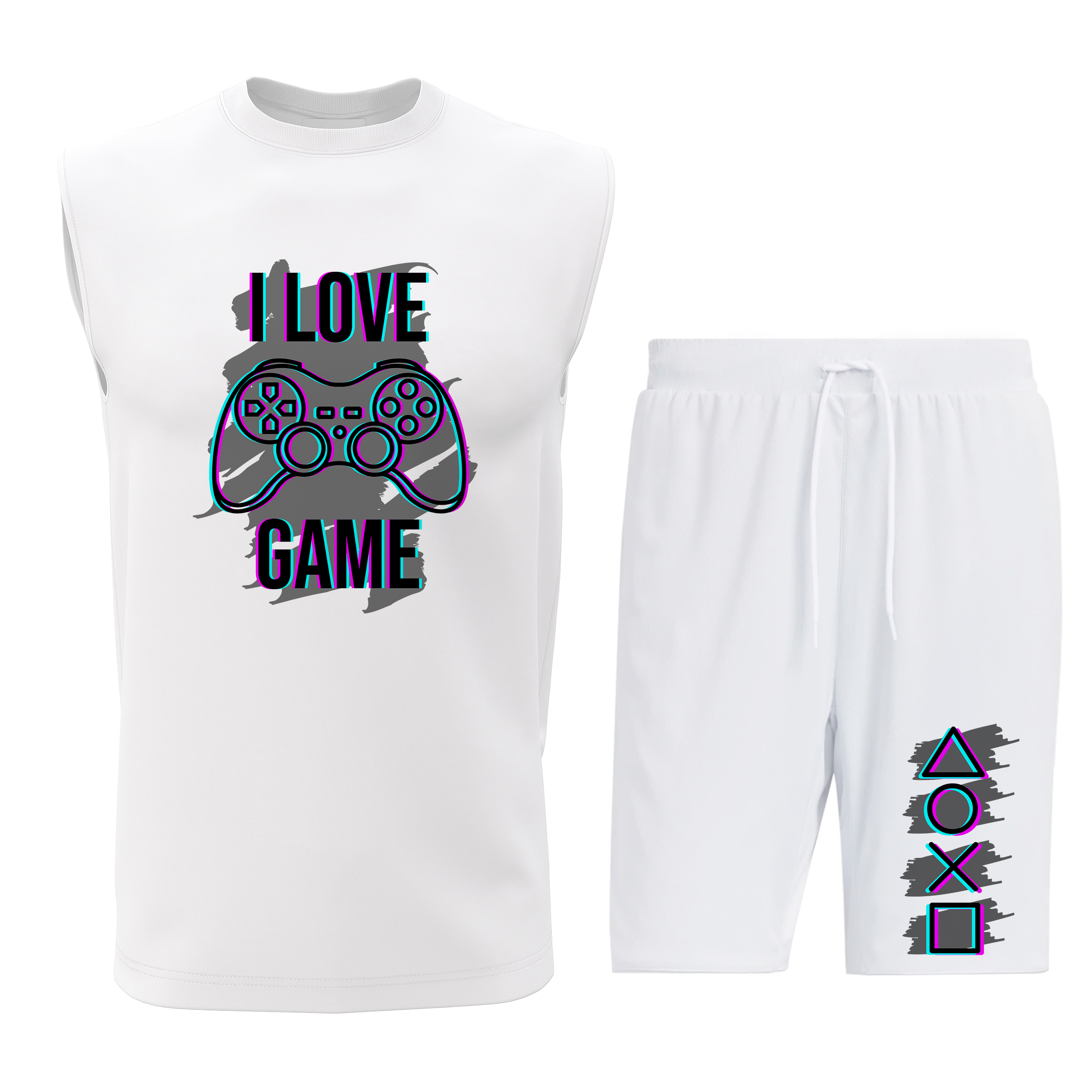 ست تاپ و شلوارک مردانه طرح گیم مدل G069W