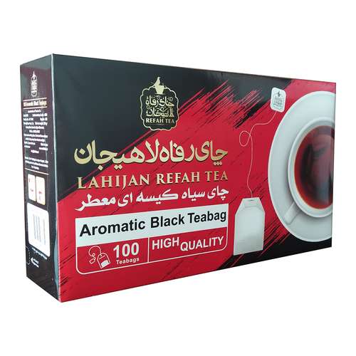 چای سیاه کیسه ای معطر رفاه لاهیجان بسته 100 عددی