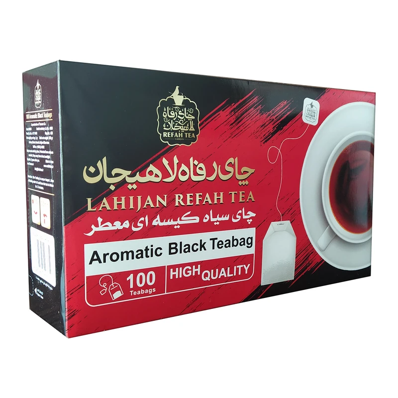 چای سیاه کیسه ای معطر رفاه لاهیجان بسته 100 عددی