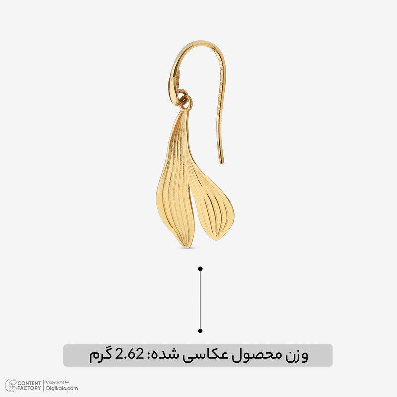گوشواره عصایی طلا 18 عیار زنانه گلدم مدل E125008 - 3