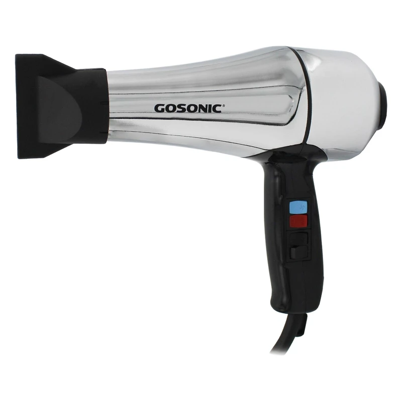 سشوار حرفه ای گوسونیک مدل GHD-229، موتور AC با توان مصرفی 1800 وات، دارای قابلیت باد سرد، فناوری تولید یون، وزن 892 گرم، تنظیم حرارت 3 حالته و کنترل سرعت 2 حالته، به همراه 1 عدد سری متمرکزکننده
