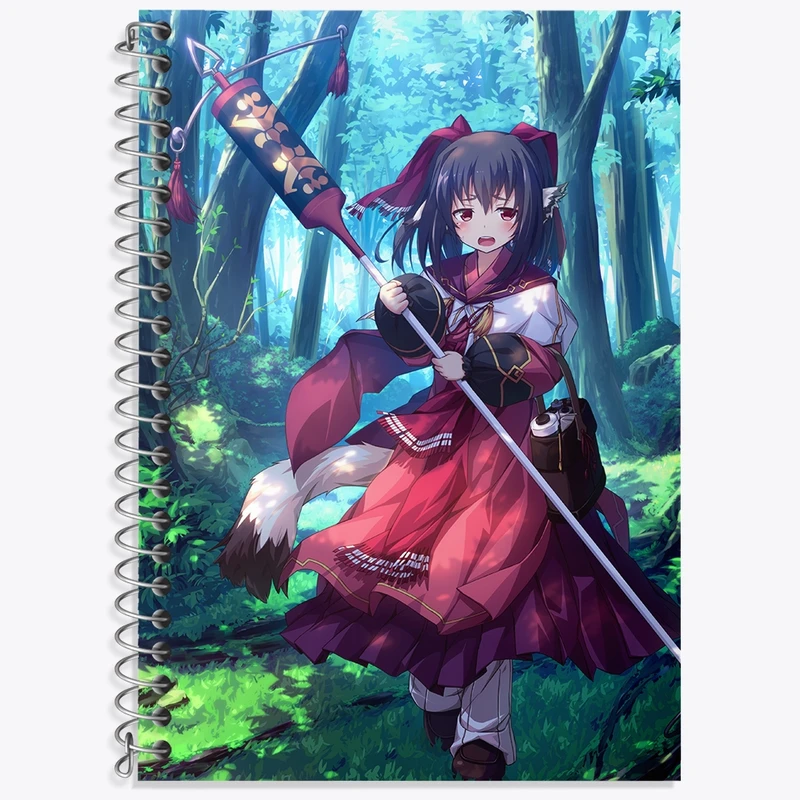 دفتر زبان 50 برگ خندالو مدل سه خط طرح بازی Utawarerumono کد 35386