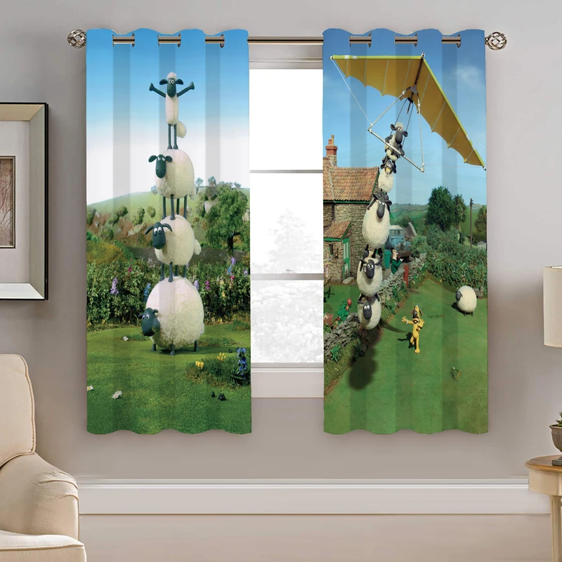 پرده نیروانا طرح بره ناقلا کودک مدل هازان کد 8369 سایز 140×200 سانتی متر