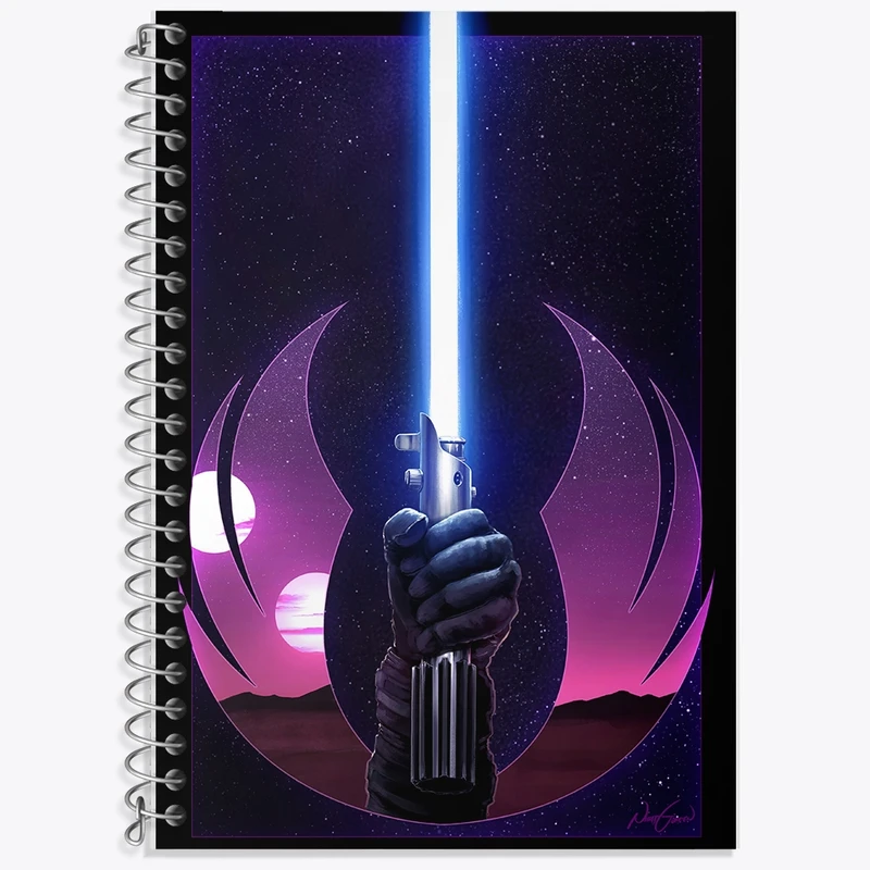 دفتر زبان 50 برگ خندالو مدل دو خط طرح جنگ ستارگان (Star Wars) کد F1170