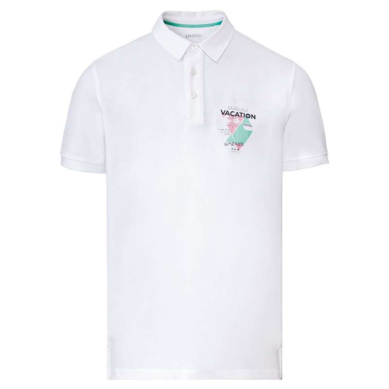 پولوشرت آستین کوتاه مردانه لیورجی مدل تعطیلات کد LuxPalm2022 رنگ سفید