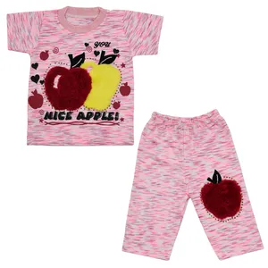 ست تی شرت و شلوارک دخترانه مدل nice appele