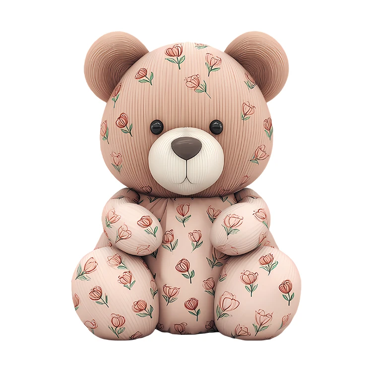 استیکر پارچه و لباس پاد آفرین مدل کارتونی خرس تدی کیوت بامزه کد S6004