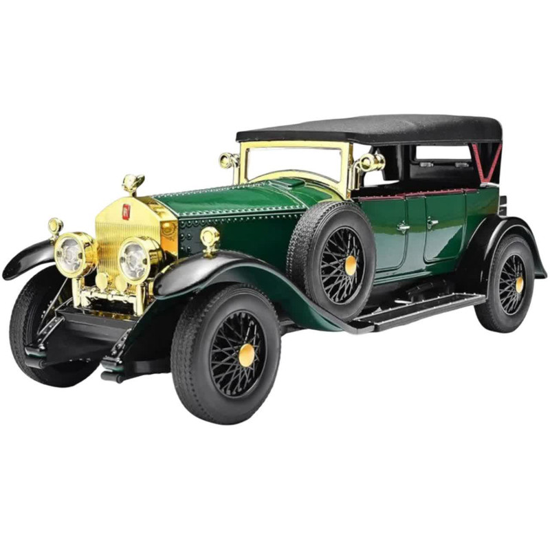 ماکت ماشین کلاسیک رولزرویس ناب سل مدل Classic metal Rolls-Royce with lights فلزی چراغدار عقب‌کش با سقف کروک و درهای بازشو