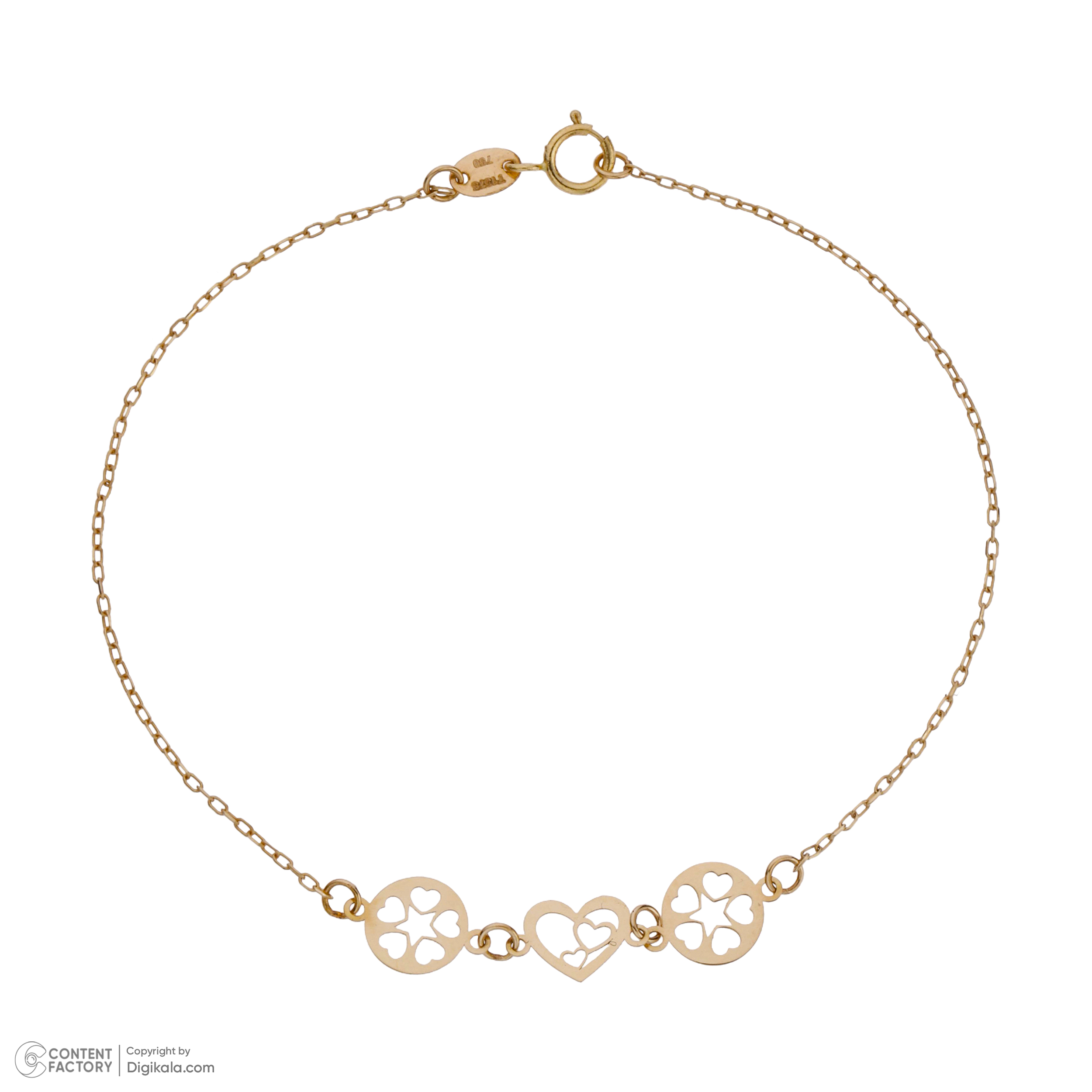 دستبند طلا 18 عیار زنانه مایا ماهک مدل MB1600 طرح قلب -  - 2