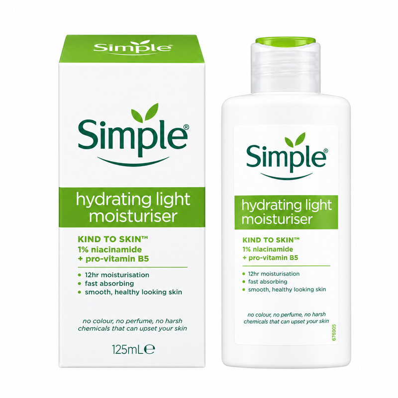 کرم آبرسان و مرطوب‌کننده صورت سیمپل مدل Hydrating Light مناسب برای انواع پوست حجم ۱۲۵ میلی‌لیتر