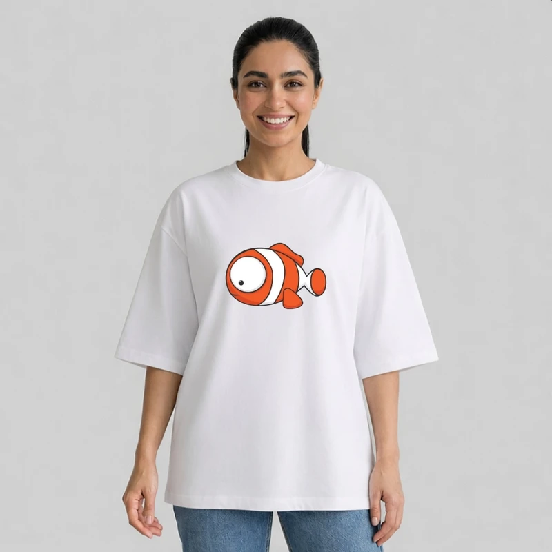 تی شرت آستین سه ربع زنانه مدل باکسی طرح نمو کد p2