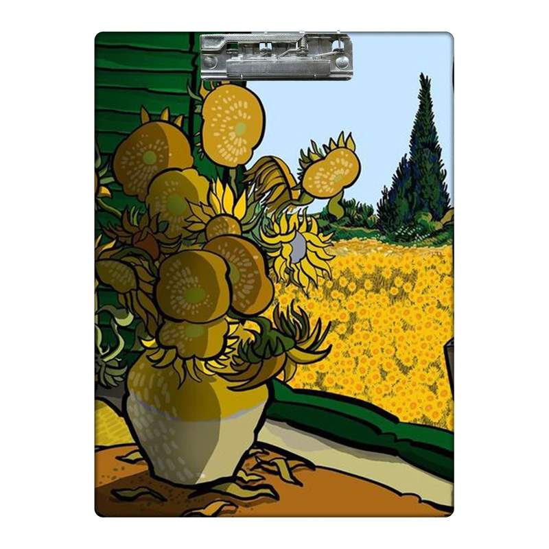 تخته شاسی طرح گل های آفتاب گردان ونگوگ کد  1989993 سایز A4