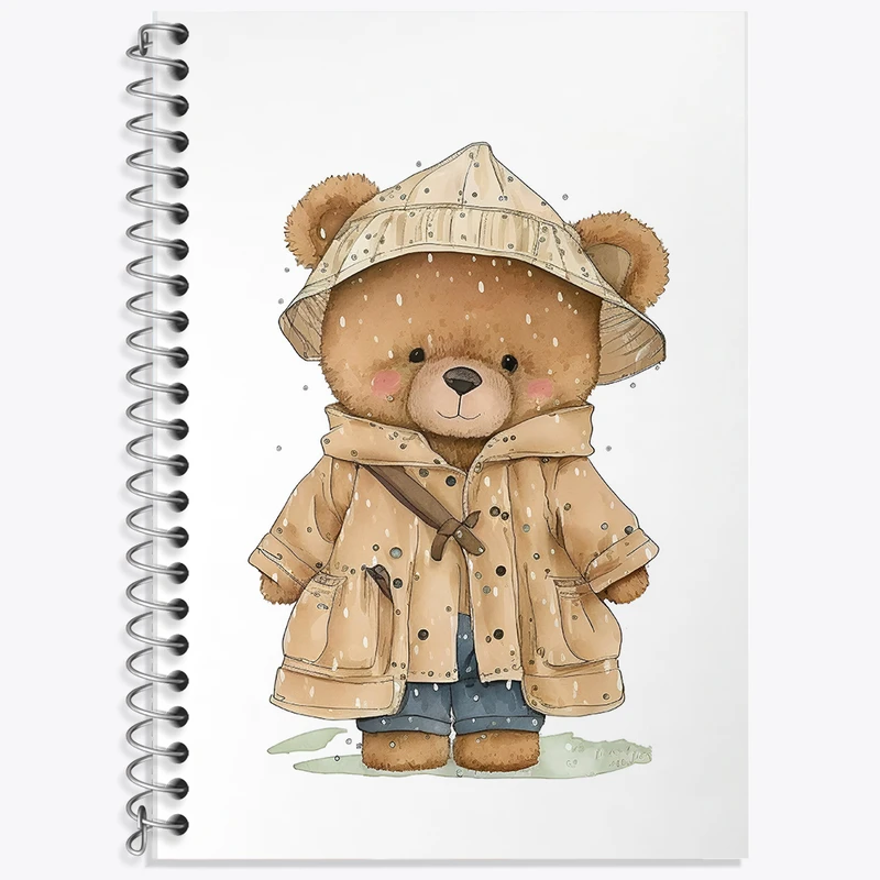 دفتر زبان 50 برگ خندالو مدل سه خط طرح خرس کیوت کد F5830