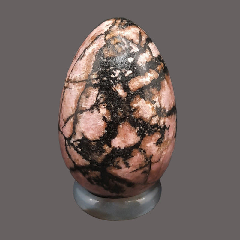 سنگ راف مدل تخم مرغ رودونیت کد 3-68 به همراه پایه