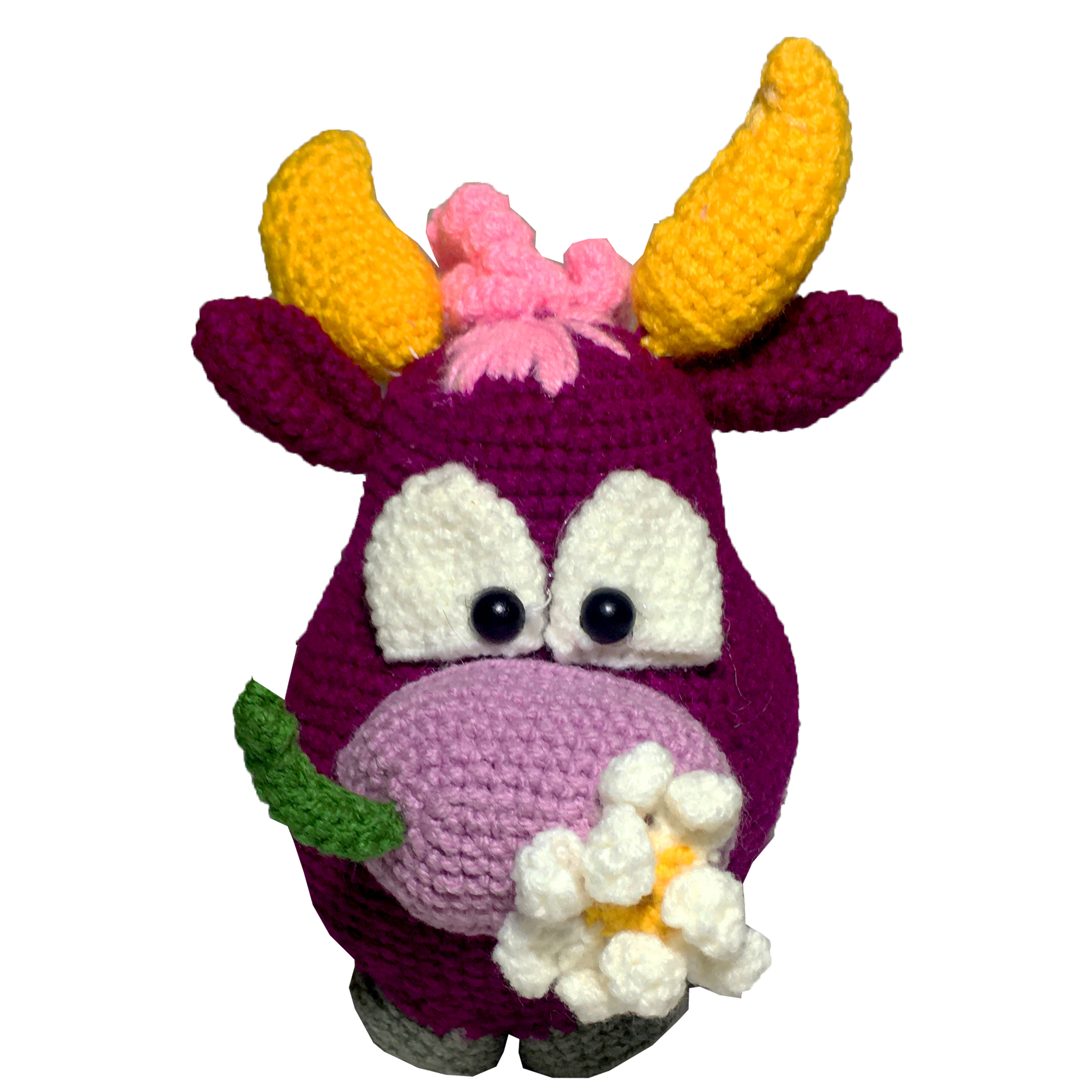 عروسک بافتنی طرح گاو