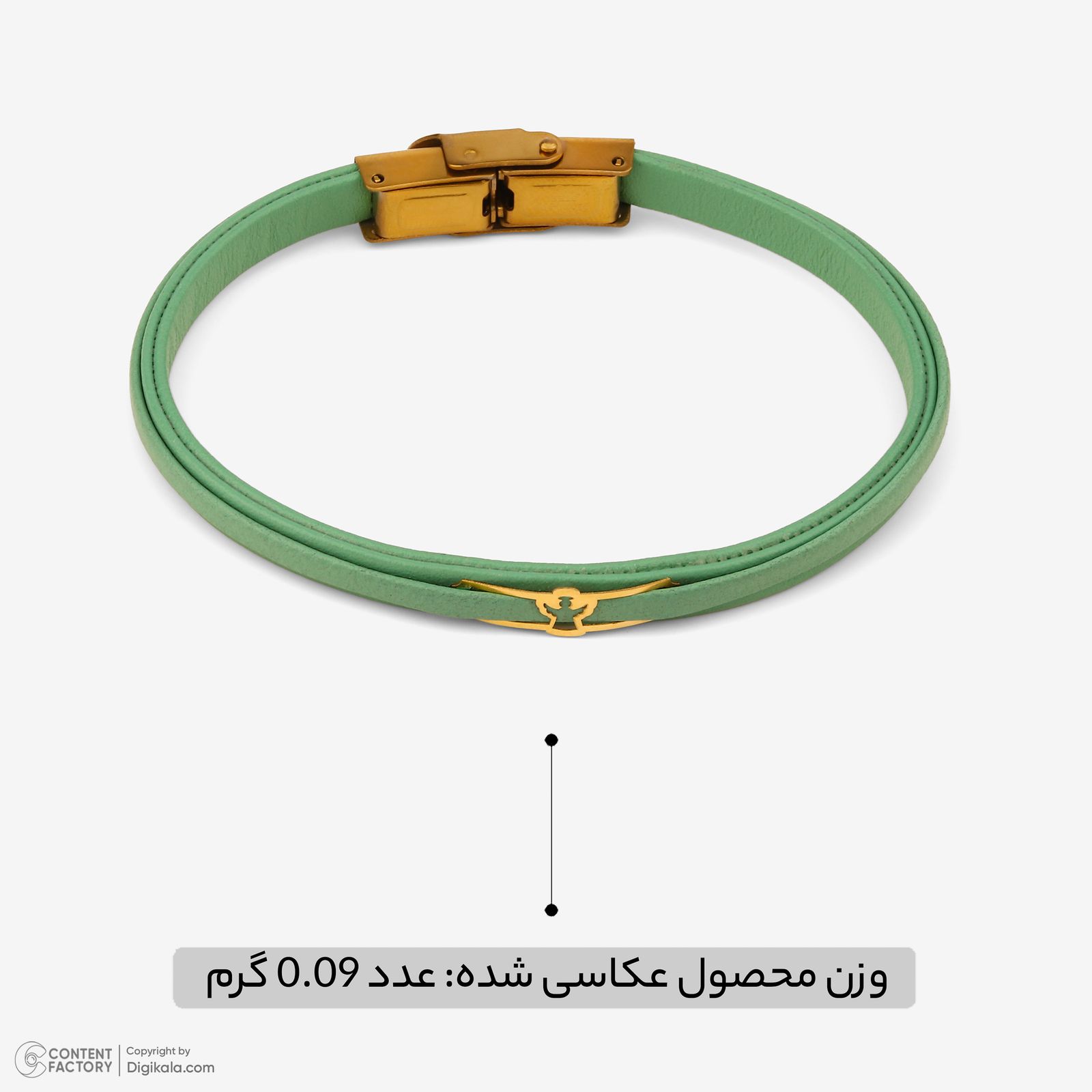 دستبند طلا 18 عیار زنانه با بند چرمی وی گالری مدل فرشته کد LBB1175 -  - 8