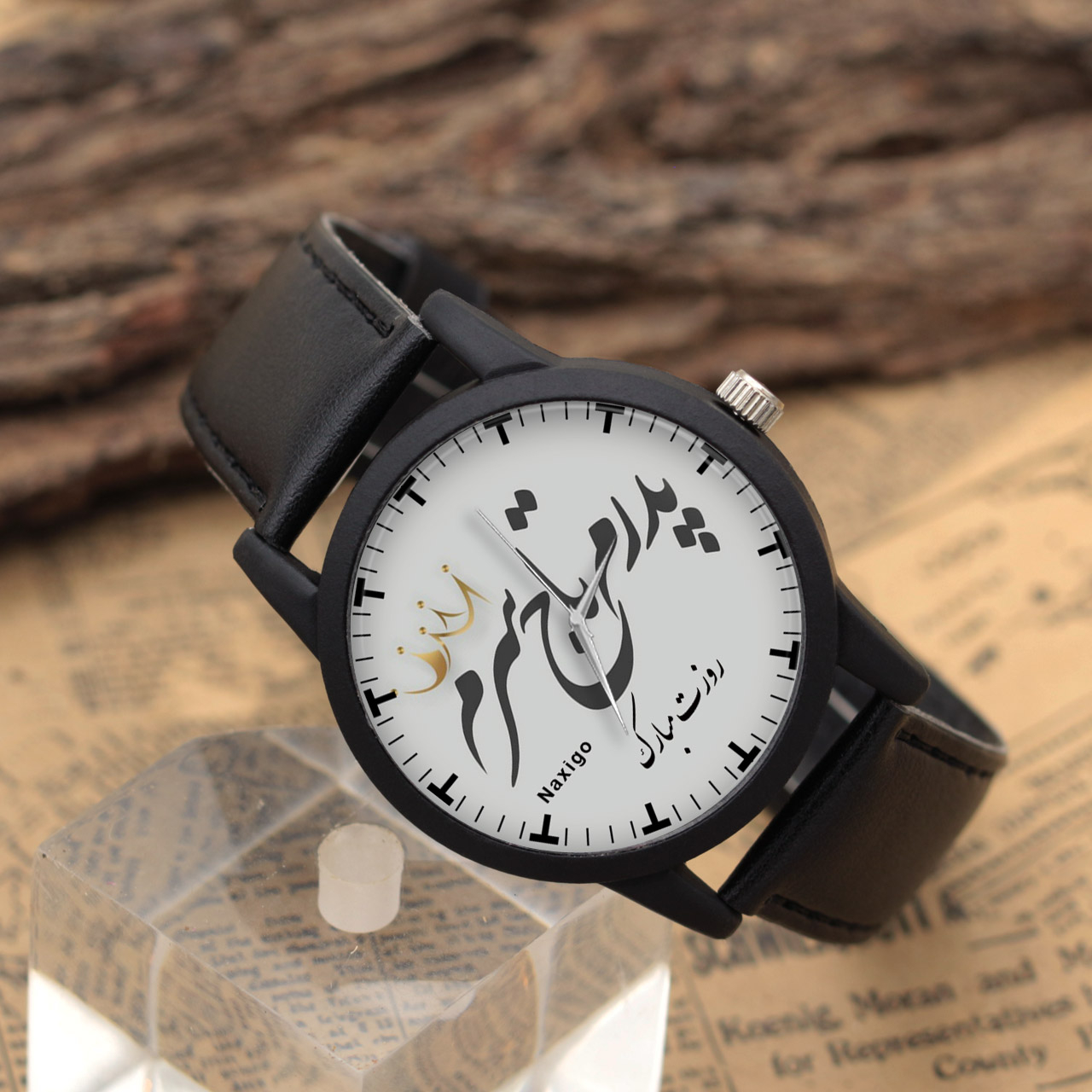 ساعت مچی عقربه ای ناکسیگو مدل پدرم تاج سرم کد LF12338