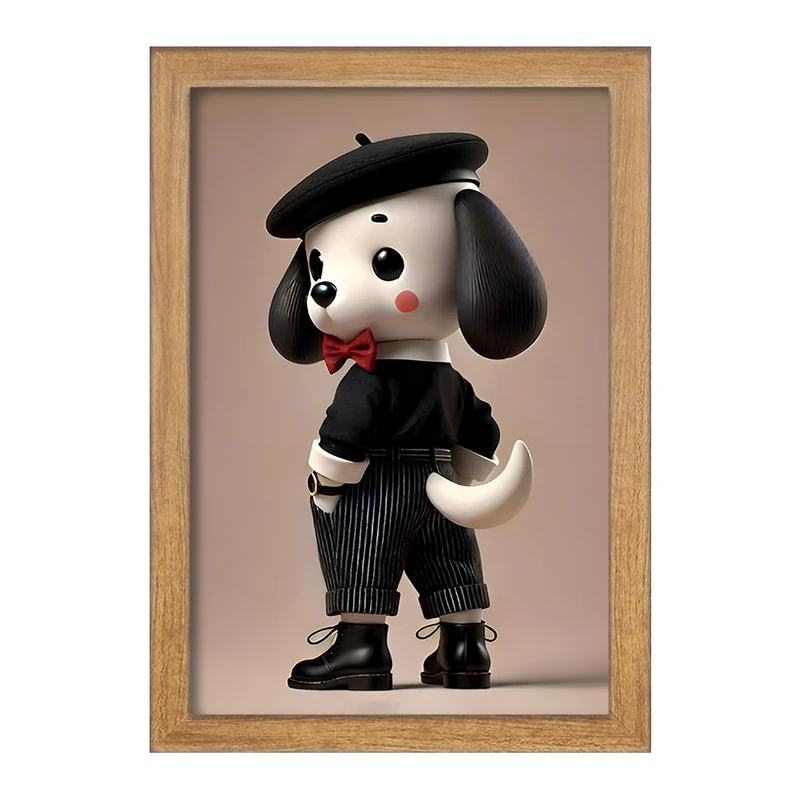 تابلو خندالو مدل سگ هنرمند کد F9309