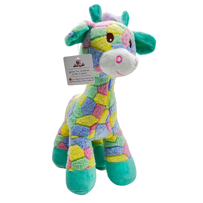 عروسک ناب سل مدل پولیشی زرافه آبرنگی ارتفاع 45 سانتی متر