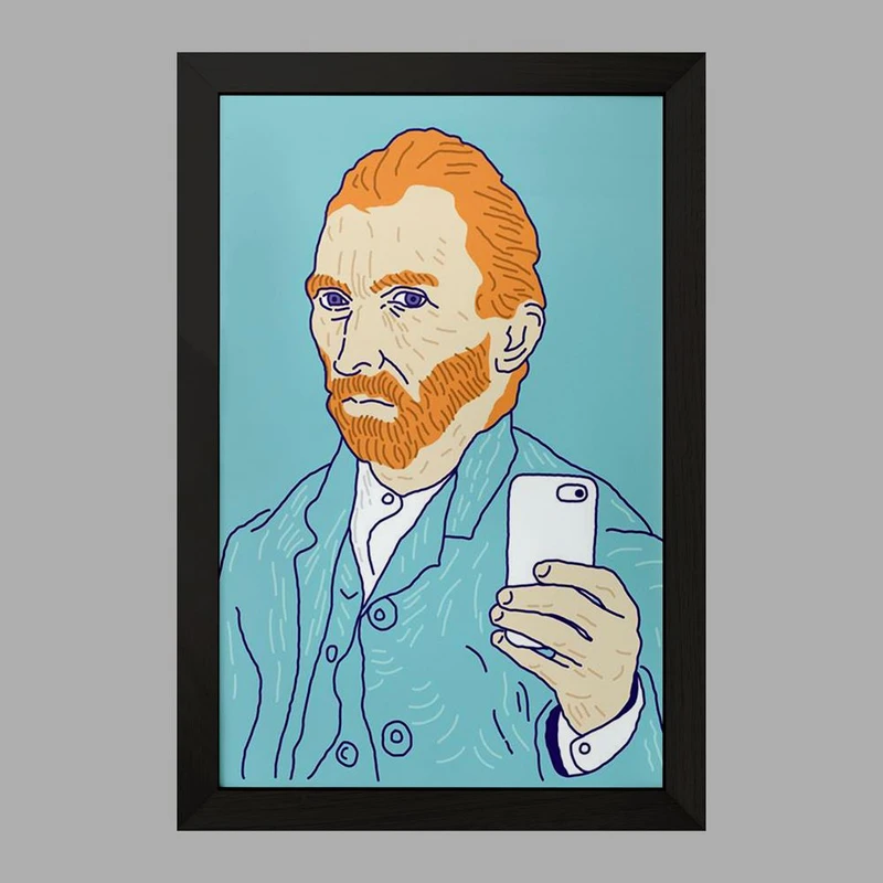 تابلو خندالو مدل سلف پرتره ونگوگ  کد 3733