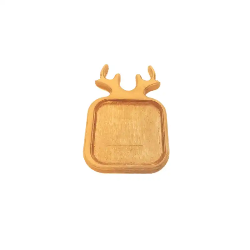 زیر لیوانی مدل مربع گوزنی چوبی مجموعه 6 عددی