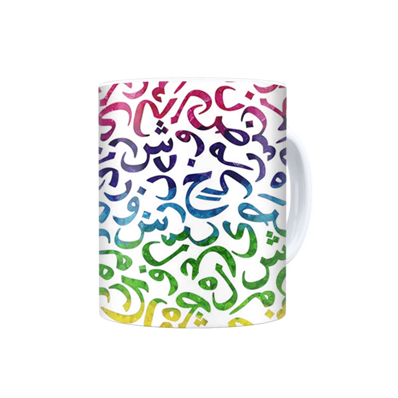 ماگ ترمه طراحان ایده مدل رنگین کمان حروف کد trm143