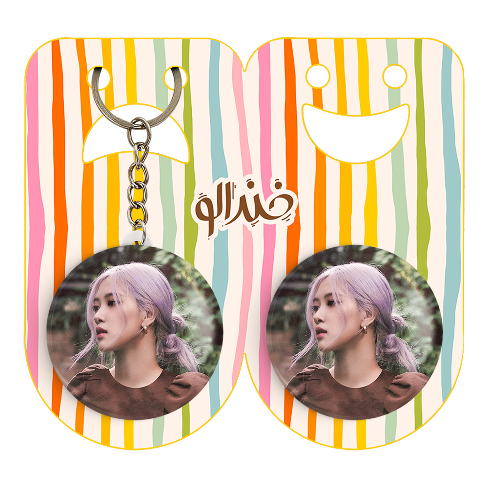 پیکسل خندالو مدل رزی بلک پینک کد 14395 به همراه جاکلیدی