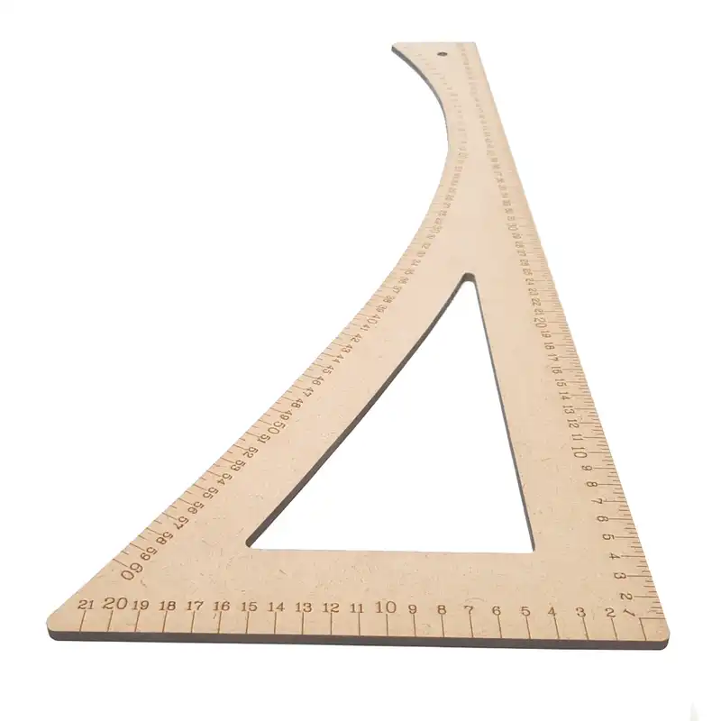 خط کش خیاطی مدل گونیا مقعر و مولر مجموعه 2 عددی