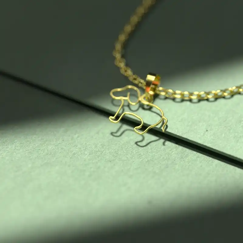 گردنبند طلا 18 عیار زنانه مدوپد مدل سگ کد B3-1-1246