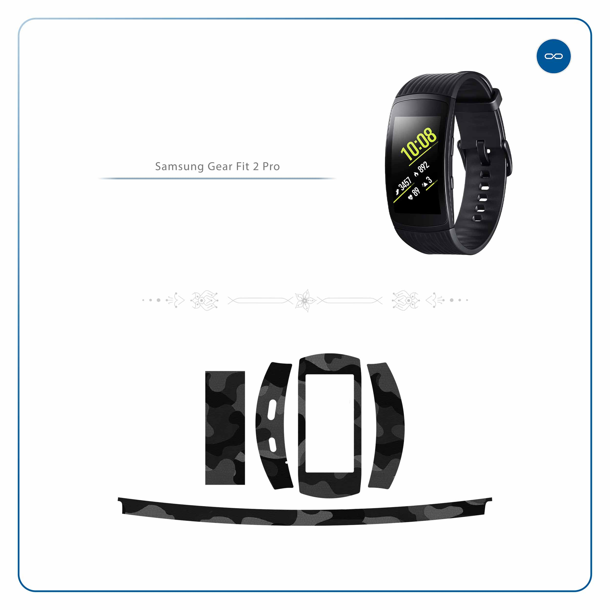 برچسب ماهوت طرح Night-Army مناسب برای ساعت هوشمند سامسونگ Galaxy Gear Fit 2 Pro