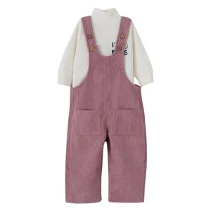 ست تی‌شرت آستین بلند و سرهمی دخترانه مدل MDSS-CH2435