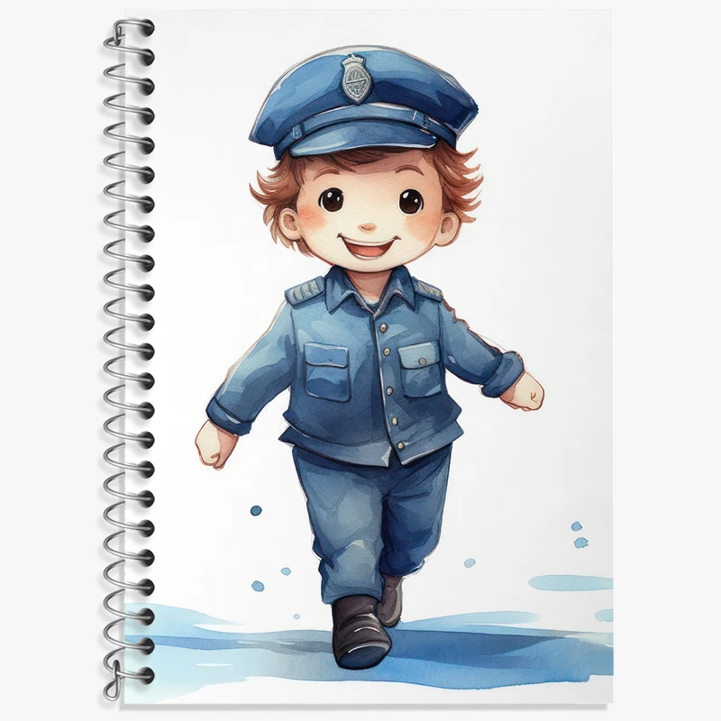 دفتر زبان 50 برگ خندالو مدل دو خط طرح پسر پلیس کد N2222